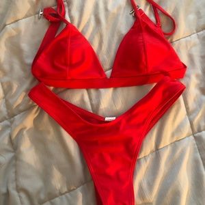 Red bikini set